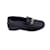 Versace Sapatos de carro com corrente grega Medusa de couro preto tamanho mocassins 38  ref.1215521
