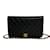 Chanel Bolso CC acolchado con solapa completa Negro Cuero  ref.1215527
