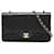 Chanel De color negro 2002 Bolso mediano con solapa con forro clásico Piel de cordero  ref.1215677