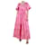 Autre Marque Pink embroidered maxi dress - size S Cotton  ref.1215679