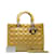 Grand sac Lady Dior verni Cannage Cuir Jaune  ref.1215824