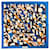 Hermès Riesenplatz 140 cm Braun Weiß Blau Orange Seide  ref.1215875