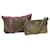 Gucci GG Canvas Sherry Line Shoulder Bag 2Set Beige Brown gray Auth ar11231 Grey Cloth  ref.1215933