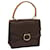 Céline CELINE Macadam Canvas Hand Bag PVC Leather Brown Auth 63307  ref.1215985