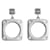 DOLCE & GABBANA DJ earrings0759 in square steel with white crystals Silvery  ref.1216168