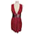 ROCCOBAROCCO Vestido ROCCO BAROCO vermelho bordô com faixa damasco na cintura Bordeaux Viscose  ref.1216184
