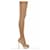 Charlotte Olympia Glitter Stretch fabric Stocking Thigh High Boots Golden Leather Nylon  ref.1216197