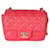 Timeless Chanel Mini bolsa com aba quadrada rosa escuro acolchoada em pele de cordeiro Couro  ref.1216210