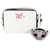 Dior x Shawn Stussy White Grained Calfskin Double Zip Crossbody Pouch Leather  ref.1216231