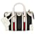 Gucci Bolsa com alça superior G em lona preta e branca mini forrada Preto Branco Couro Pano  ref.1216235