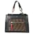 Bolso satchel Runaway pequeño de cuero en relieve Zucca negro de Fendi  ref.1216241