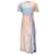 Prabal Gurung Pink / Blue Checkered Short Sleeved Cotton Midi Dress Multiple colors  ref.1216313