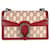 Gucci Natural Red Straw Azalea Calfskin GG Monogram Small Dionysus Bag Beige Leather  ref.1216351