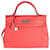 Hermès Rouge Pivoine Togo Retourne Kelly 32 PHW Rosso Arancione Pelle  ref.1216361