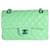 Timeless Bolso pequeño con solapa y forro clásico arco iris de piel de cordero acolchado verde Chanel Cuero  ref.1216365