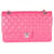 Timeless Borsa con patta classica foderata media Chanel in pelle di agnello trapuntata rosa  ref.1216631