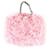 Chanel Pink Shearling Lammleder Jewel Hook Kartenetui Pelz  ref.1216635
