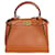 Fendi Brown Vitello Canvas FF Mini Peekaboo Iconic Satchel Braun Leder  ref.1216704