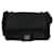 Timeless Chanel Bolsa com aba CC preta com ponto horizontal shearling Preto Suécia  ref.1216706