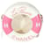 Chanel Salvagente rotondo Coco in pelle di agnello rosa bianca in PVC Bianco  ref.1216750