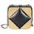 Chanel Embreagem CC quadrada preta em pele de cordeiro dourada metal Ouro branco Aço  ref.1216775