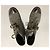 Stivali da combattimento Chanel in scamosciato grigio con logo CC Silver hardware - vista 6