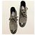 Stivali da combattimento Chanel in scamosciato grigio con logo CC Silver hardware - vista 9