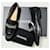 Chanel Loafer mit Metallkette und Kunstperlen Schwarz Silber Leder  ref.1216779