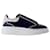 Übergroße Sneakers – Alexander McQueen – Leder – Blau/grau Kalbähnliches Kalb  ref.1217213