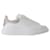 Oversized Sneakers - Alexander Mcqueen - Leather - White/Argenté Pony-style calfskin  ref.1217228