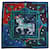 Hermès Pañuelo de seda de caballo azul  ref.1217360