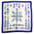 Hermès Pañuelo floral de seda azul  ref.1217365