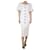 Autre Marque Vestido midi blanco de manga corta abullonada - talla UK 10 Lino  ref.1217387