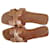 Hermès Oran sandals in gold smooth calf leather Brown  ref.1217661