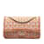 Bolso de hombro con solapa de tweed de lentejuelas clásico trenzado mediano Chanel rosa Cuero  ref.1217884