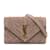 Petit sac enveloppe à monogramme triquilt taupe Saint Laurent Cuir  ref.1217942