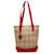 Burberry Brown Haymarket Check Tote Red Beige Leather Cloth Pony-style calfskin Cloth  ref.1218216
