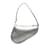 Saddle Baguete de sela micro oblíqua prateada Dior Mini em relevo Prata Couro  ref.1218511