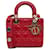 Dior Cannage pequeño de piel de cordero rojo My ABCDior Lady Dior Roja Cuero  ref.1218658