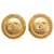 Chanel Gold CC Clip On Earrings Golden Metal Gold-plated  ref.1218664