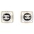 NEW CHANEL SQUARE LOGO CC & STRASS EARRINGS GOLD METAL EARRING Golden  ref.1218705