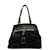 Prada Vitello Daino-Trimmed Tessuto Tote Bag Black Cloth  ref.1218866