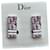 Magnificent pair of Christian Dior earrings, oblique trotter monogram logo, Silvery Pink Silver hardware Metal  ref.1219021