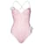 Christian Dior Diorissimo Girly Floral Embellished One-Piece - Monogram Trotter Oblique Logo Pink White Polyamide  ref.1219155