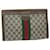 GUCCI GG Canvas Web Sherry Line Clutch Bag PVC Beige Red Green Auth yk10133  ref.1219301