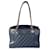 Borsa shopping vintage Mademoiselle in pelle trapuntata blu navy di Chanel  ref.1219882