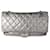Chanel Metallic Pewter Crinkle Lambskin Reedição 2.25 227 saco de aleta alinhado Prata  ref.1219895