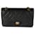 Timeless Chanel Vintage Black Quilted Lambskin Classic Solapa con forro mediano Negro Cuero  ref.1219900