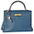 Hermès Hermes Verso Bleu Thalassa & Bleu Jean Clemence Retourne Kelly 32 GHW Blu Pelle  ref.1219948