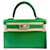 Hermès Mini Kelly Chèvre Bambu Paládio Verde Couro  ref.1220102